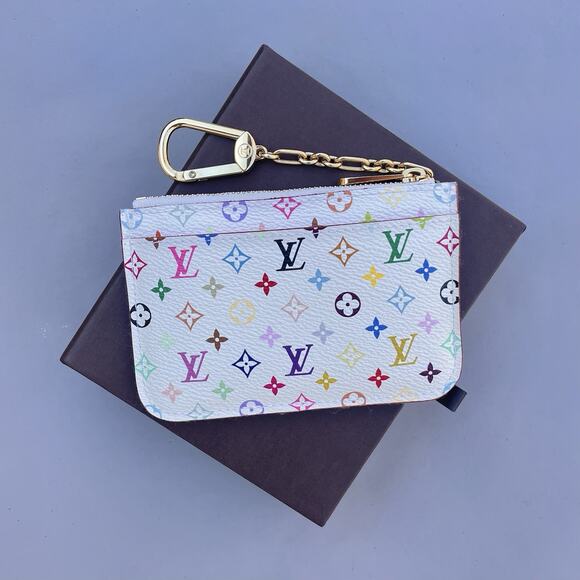 Louis Vuitton White Multicolor Key Cles Takashi Murakami Key Ring - Picture 2 of 11